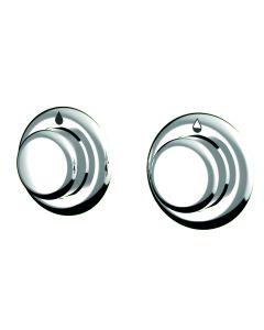 Pack of 2 Dudley CP 'ROYAL' PALM PUSH BUTTONS (One Marked Reduced Flush and One Marked Full Flush)